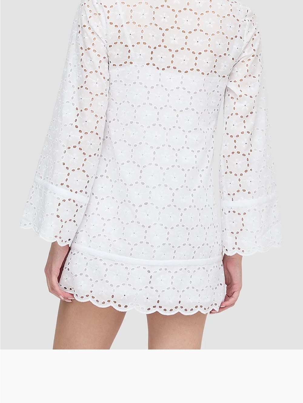 Hill house Attica xs Women's White Eyelet Tunic dress - Picture 3 of 4